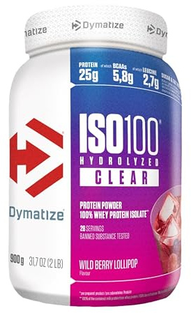 Dymatize ISO 100 Hydrolized Clear Wild Berry Lollipop 900g Whey Protein Powder