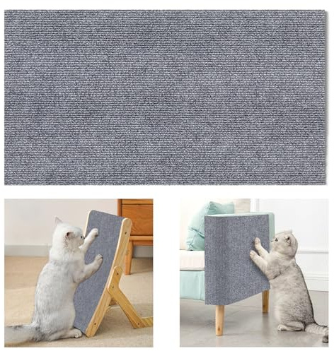 Viusneun Selbstklebend Kratzteppich Katze Wand, Kratzmatte Katze Sofa, Kratzbretter Katze Wand, Katzen Kratzwand, DIY Climbing Cat Scratcher für Schützt Teppiche Sofa Möbelschutz (40x100cm,Hellgrau)