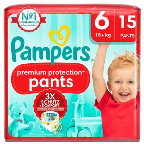 Pampers Premium Protection Pants Größe 6, 15 Windeln, 15kg+ (15 Stk)