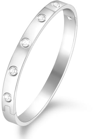 6mm Armreif Silber,Edelstal Armreifen Silber Damen,6.7 Zoll Armreif Silber 925 Damen,Silber Schmuck,Armband Silber,Armreifen Silber Damen,Jewelry Geschenk Armbänder Silber für Mama Freund Tochter