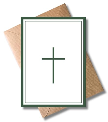 Trauerkarte mit Umschlag - Wenn Worte fehlen, Kreuz, schlicht, Beerdigung, Kondolenzkarte, Trauer, Spruch (DIN A6)