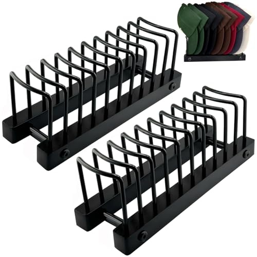 FENGCHUNS Hat Stand For Baseball caps, Heavy Duty No install Hat Organizer For 10 Baseball Caps, Table Hat Storage For Caps Display & Organizer For Room Desk Closet Dresser Shelf (2)