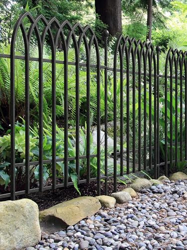 121cm Gothic Fence Section Black Galvanised Steel Panacea Fence System