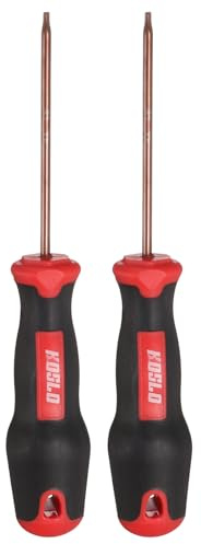 sourcing map 2 destornilladores Torx T8 de 6.3 pulgadas, destornilladores magnéticos de 3.35 pulgadas, acero de aleación S2 tratado térmicamente con mango ergonómico para reparación de bricolaje, rojo
