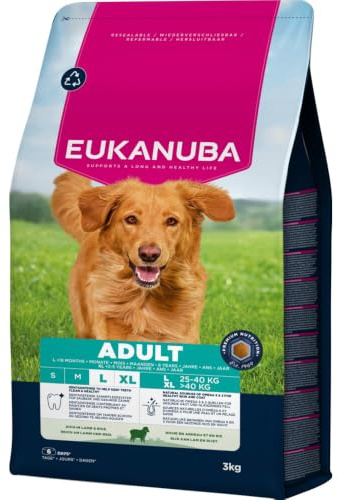 EUKANUBA Cibo secco per Cani con agnello e riso per razze di taglia grande - Alimento secco premium per Cani adulti, 3 kg