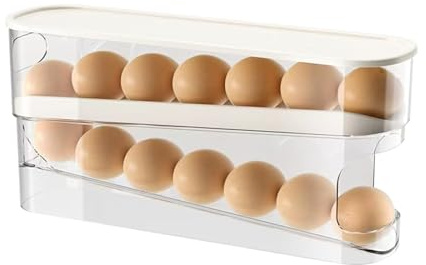 Eierhalter Kühlschrank, Automatische Rollender Eier AufbewahrungKühlschrank, 2 Schichten EierspenderKühlschrank mit Großer Kapazität mit Großer Kapazität, Kann 14 Eier Speichern für Den Kühlschrank