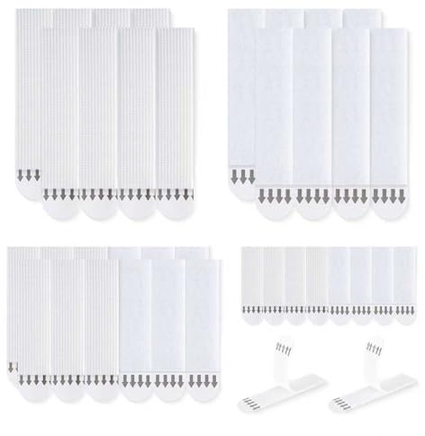 LLPT Languette Accroche Tableau 18 Paires (36 Bandes) 8L + 6M + 4S Blanc | Crochets Sans Clous, Bandes Adhésives Murales Ultra-Résistantes et Anti-Dégâts Pour Affiches