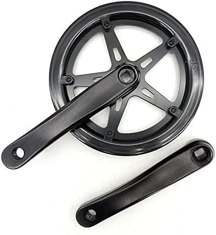 IXMLDAXD Die Kurve, Fahrrad-Kurbelgarnitur, 48 Zähne, 170 mm Kurbelgarnitur, Single-Speed-Kettenrad, Aluminiumlegierung, quadratisches Loch, Straßenfaltrad, festes Getriebe, Doppelabdeckung