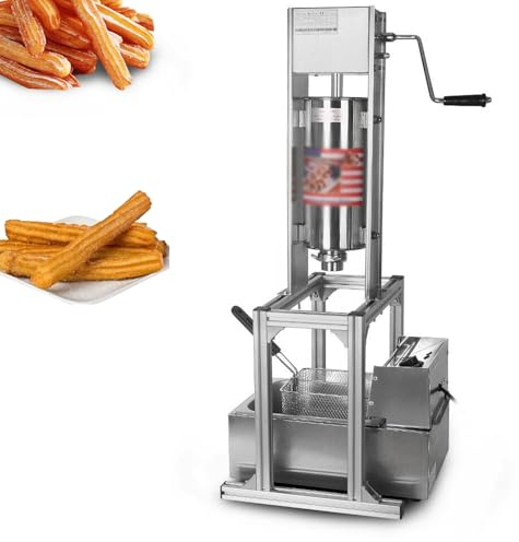 Commercial Donut Maker with 5L Fryer, Includes Multiple Nozzles, Stainless Steel Dessert Filler for Home or Business Use