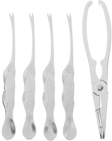 Toyvian 5 Piezas Herramientas para Mariscos Inoxidable Azul Tijeras y Tenedores para Patas de Cangrejo Pinzas Multiusos para Langosta y Camarones Utensilios Resistentes para Cocina y
