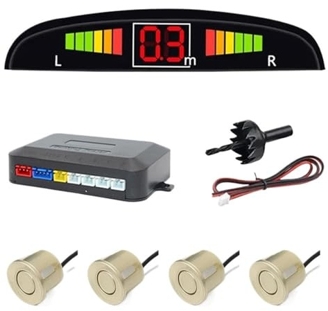 Assist Sensori Parcheggio Sensore controllo della distanza Kit sensore parcheggio LED per auto 4 sensori indicatori avviso sonoro radar retromarcia da 22 mm 8 colori
