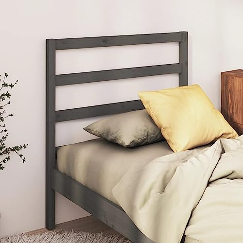 Owoxanthellate Bettkopfteil Grau 106x4x100 cm aus Massiv Kiefer Modernes Design für Schlafzimmer Boxspringbett ohne Kopfteil Wandkissen Alternative Montage erforderlich