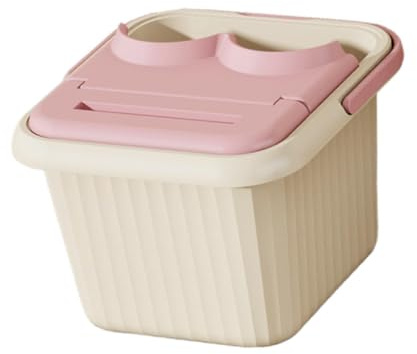 Fiocias Foot Bath Basin Bacinella per Ammollo Piedi Spaziosa con Rilievi Massaggianti Al Fondo Vasca Da Pedicure Portatile E Leggera in Materiale Durevole Ada, Rosa con Coperchio