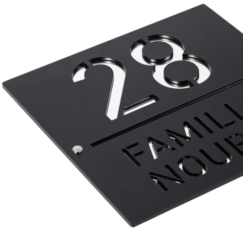 Custom House Number Signs, Laser Cut 3d Door Street Address Plaque, Personalised Address Number Plate, Welcome Sign Home Decor Floating Address House Signs for Outside Door Number with Wall Fixings