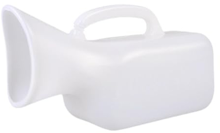 Yunmeryker Urinale Femminile Portatile con Manico Ampio Collettore Riutilizzabile Resistente Agli Schizzi Facile Da Pulire Adatto a Viaggio Assistenza, Bianco, 15x7.5x8 Cm