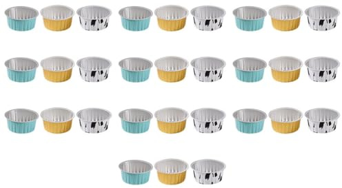 MAGICLULU 30 Pezzi Pirottini in Foglio di Alluminio per Cupcake Usa e Getta, Resistenti per Dolci Piccoli e Dessert in Pasticceria e Gelaterie