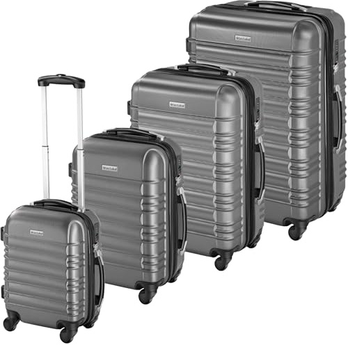 tectake® Set de Valise de Voyage 4 Tailles Valise Grande Taille Valises Cabine Petite Valises Sacs de Voyage Maternité ABS avec Roulettes Pivotantes 360° Serrure à combinaison TSA Poignée télescopique