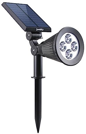 Lumisky Spot solaire projecteur 2 en 1 à piquer ou à fixer dimmable LED blanc SPIKY W34 H42cm