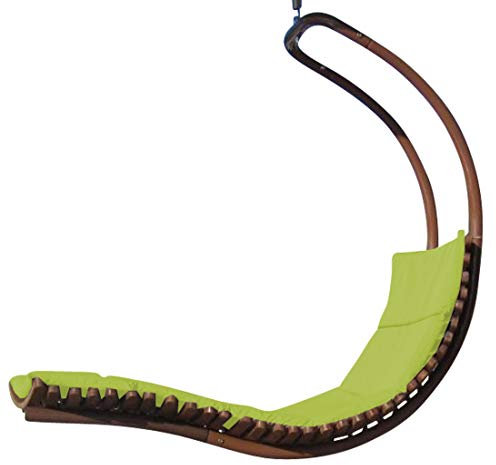 ASS Design Hängeliege Schwebeliege Schaukelliege NAVASSA-SEAT-GRÜN aus Holz Lärche/Metall mit Auflage (OHNE Gestell)
