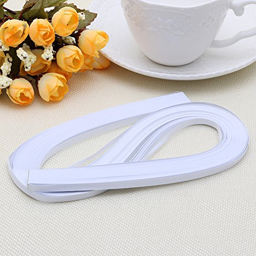 Haorw Papier Quilling Set 120-Streifen 52cm Länge/Streifen Papierbreite 5mm (Weiß)