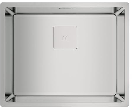 TEKA Fregadero Cocina 50 cm 1 Seno FlexLinea Triple Posibilidad de Instalación, Acero Inoxidable para Mueble 60cm, SilentSmart, Duradero, Modelo RS15 50.40