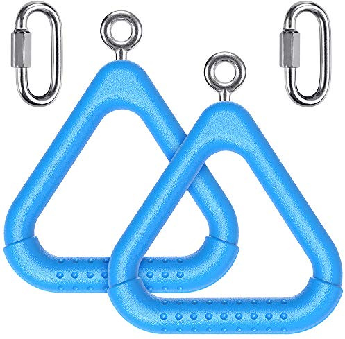 Dolibest Turnringe Schaukelringe Kletterringe Ninja Parcours Hangelgriffe | Hangelparcour Hindernisparcour,Klettergerüst Sprossenwand Klimmzug Ninja-Line Zipline Slackline,Karabiner,Rutschfest