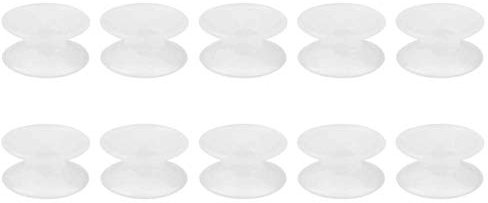 Leku Saugnapf, Silikon-Saugnapf-10pcs Silikon-Doppelseitige Saugnäpfe für Glas-Aquarium-Aquarium (Transparent)