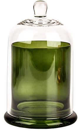 - Candele con Coperchio a Campana, per, in Trasparente, con Base per centrotavola, Colore: Verde