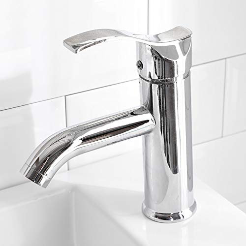 LHTCZZB Mischbatterie Über dem Gegenbecken Waschbecken Art Basin Waschbecken Kurzbeiniger Warm- und Kaltwasserhahn-Adapter Im Geschäft Badezimmer-Gegenbecken (Color : Silver)