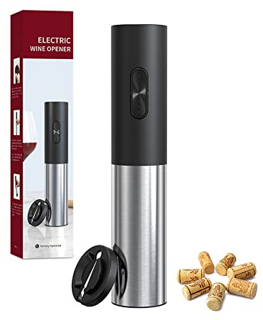 Apribottiglie elettrico a batteria, con tagliacapsule, pulsante one-touch, riutilizzabile, per casa, cucina, feste, bar, ristorante