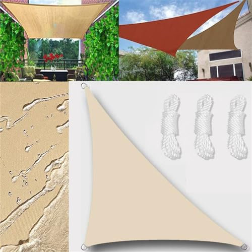 GLIN Tenda da sole impermeabile triangolare ad angolo retto 2 x 2 x 28 m protezione dai raggi UV protezione dal vento per balcone e giardino con occhielli e corde di fissaggio bianco non dritto