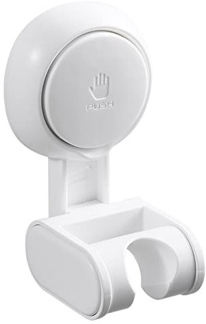 TAILI Supporto per Soffione Doccia a Ventosa senza Forare, Staffa per Soffione Doccia a Parete Regolabile in Altezza per Bagno, Regolabile ad Angolo Grande - Bianco