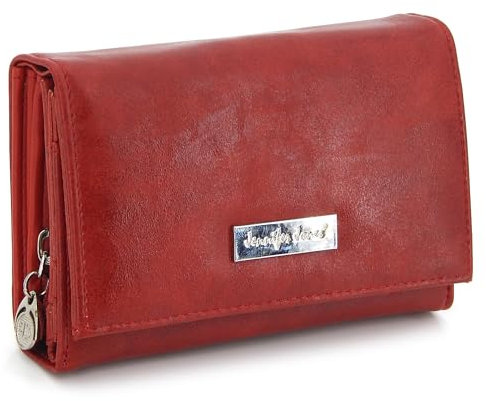 ekavale Geldbörse Damen mit Viele Fächer, Geldbeutel Damen aus Kunstleder, Portemonnaie für Frauen (Rot)