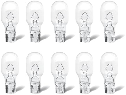 Rafeal 906 T5 10 Watt High Performance Incandescent Bulb, 10 Pack - 912 921 License Plate Side Marker Automotive Interior Dashboard Dome Light Standard Replacement