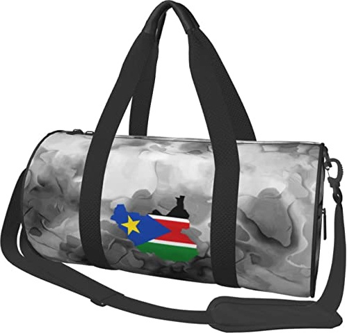 Bandiera Mappa del Sud Sudan Borsone da viaggio Borsone sportivo Borsone pieghevole con rotelle, marmorizzato