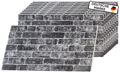 AS Country Stone® Wandpaneele Steinoptik - 3D Effekt - Wandverkleidung Steinoptik für Küche, Wohnzimmer, Innen- und Außenbereich - Steinoptik Styropor - 3D Wandpaneele - Akustikpaneele I ST161 |
