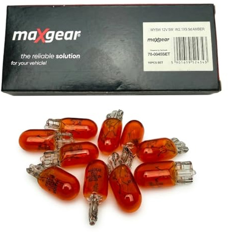 Hallenwerk 10x Stück WY5W W2.1x9.5d T10 5W 12V AMBER ORANG Glühlampe Seitenlinker Autolampen