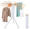 IBVIVIC Séchoir à Linge sur Trépied, Etendoir a Linge Pliable, Design Peu Encombrante, Séchoir à Vêtements en Forme de Pieuvre avec 16 Tiges, pour Intérieur et Extérieur (Bois)
