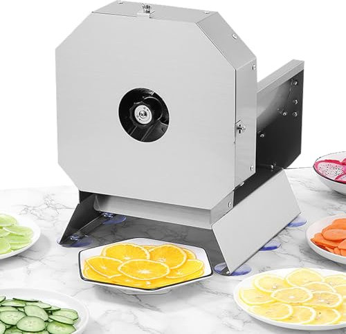 Electric Vegetable Fruit Slicer, Cabbage Onion Potato Cutter 0-13mm Adjustable Thickness Fruit Slicer Automatic & Manual Stainless Steel Food Shredder Cutter for Commercial Home