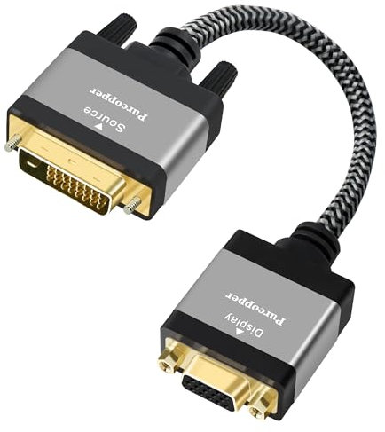 Purcopper DVI Male to VGA Female Adapter 1080P@60Hz