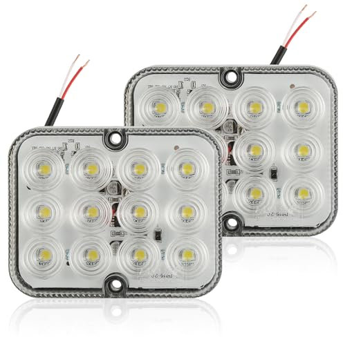 SPARKMOTO 2 x LED Trailer Reverse Lights Rear 12V 24V, Submersible Led Reverse Light For Trailer,Caravan,Truck, White Led Trailer Tail Light Reversing Light