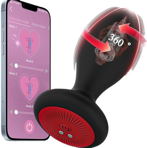 TDLPlus Analplug Analvibratoren für Mann mit 10 Vibrationmodi und 6 Rotationsmodi APP Fernbedienung Buttplug Prostata Stimulation Vibrator Vibratorensets Sexspielzeug für Männer Frauen Paare