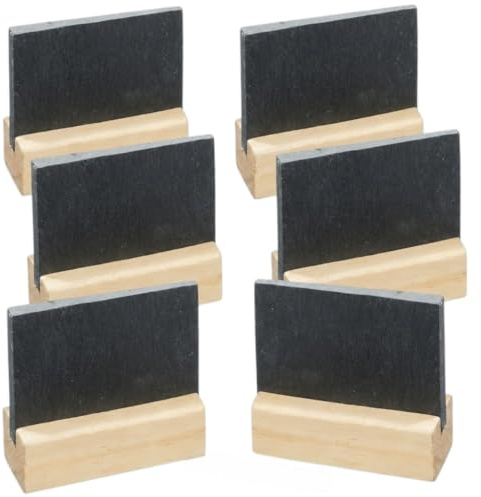 MIJOMA 13-TLG Set Kartenhalter Tischkartenhalter Menükartenhalter Holz mit Schiefertafeln und Kreide – Perfekt für Hochzeit, Geburtstag & Events