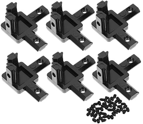 JECOMPRIS 6 Stück 3-wege Aluminium Eckwinkel für Aluminiumprofil Nut 6mm Verdeckte Aluminium Extrusionsverbinder Rostbeständig Verschleißfest für Industrie Bau