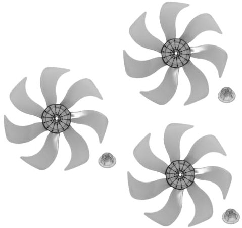 MERRYHAPY 3pièces Pales De Ventilateur De Remplacement Universelles Silencieuses Et Résistantes Chaleur Pour Ventilateurs Sur Pied Transparent