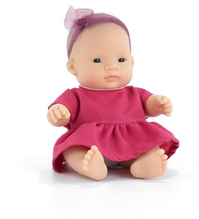 Miniland Baby Doll Asian Girl 21cm. Made in Spain with vanilla scent. Anatomically correct. My friends & Me collection