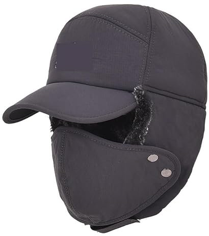 WintermüTze FüR DraußEn Winter Warm Verdicken Faux Pelz Bomber Hut Männer Frauen Ohr Klappe Kappe Ski Weiche Thermische Bonnets Hüte Caps WintermüTze FellmüTze(Thicken-Grey)