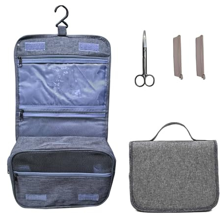 TAFALAA Stoma-Kolostomie-Reisetasche-Set, Stomabeutel, Organizer, Ileostomie, Stoma-Zubehör, Grau, Grau, onesize, Gürtel