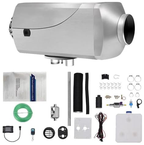 Calentador de Aire y Combustible para estacionamiento de 5 kW, Calentador de Agua y Aire Todo en uno, silencioso, con Interruptor LCD, Apto para Camiones, autocaravanas, Barcos, autobuses y Exterior