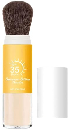 Poudre SPF Visage,Poudre Solaire Visage Visage - Contrôle des Brillance Effet Mat Longue Tenue Finition Translucide Format Voyage Cosmétique Minérale Applicable Sous Maquillage